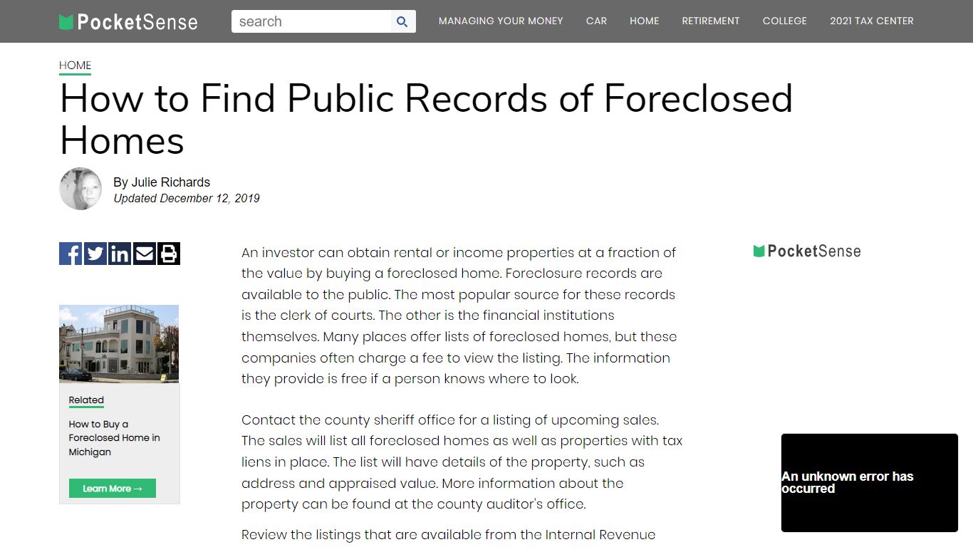 How to Find Public Records of Foreclosed Homes | Pocketsense